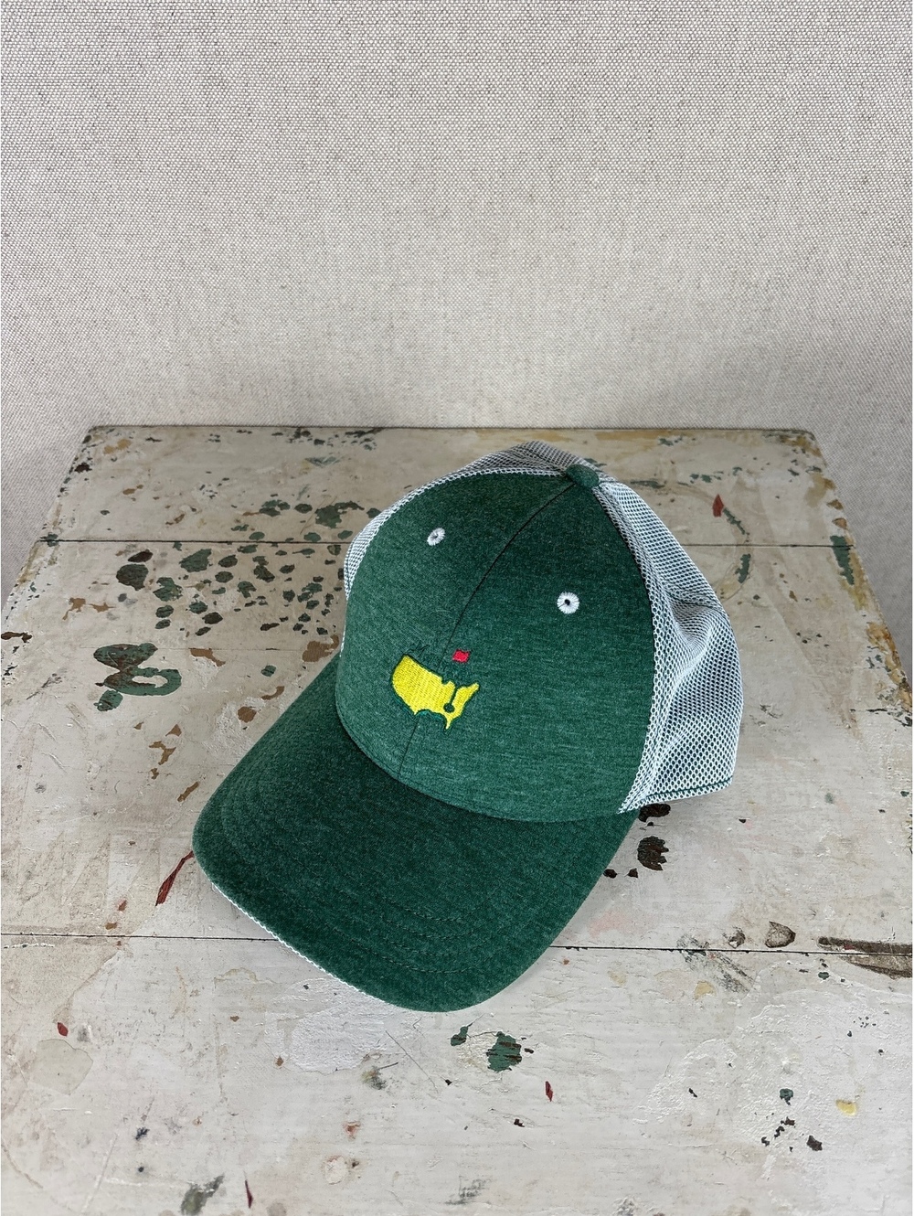Masters > Green and White Mesh Adjustable Strap Ball Golf Cap Hat